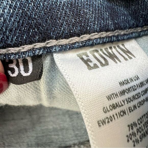 Edwin Anthropologie Elin Crop Straight Jeans Size 30 - Picture 12 of 12